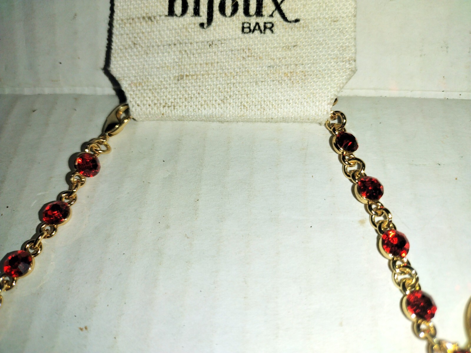 Bijoux Bar Red Gold Tone Necklace 19 inches Long