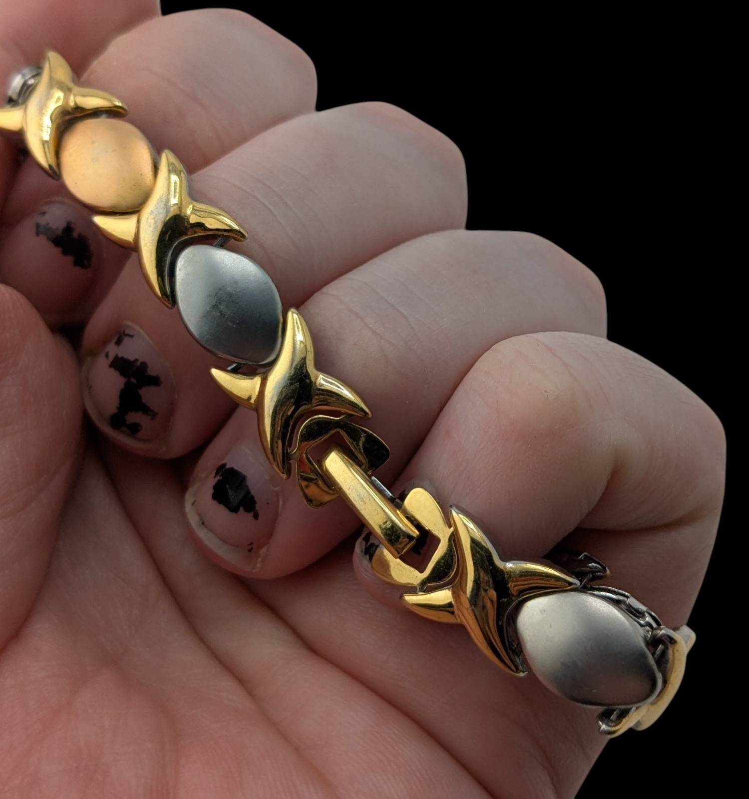 Mom-Themed Stainless Steel Bracelet Gold & Silver Snap Lock 7 Inches JJT Design