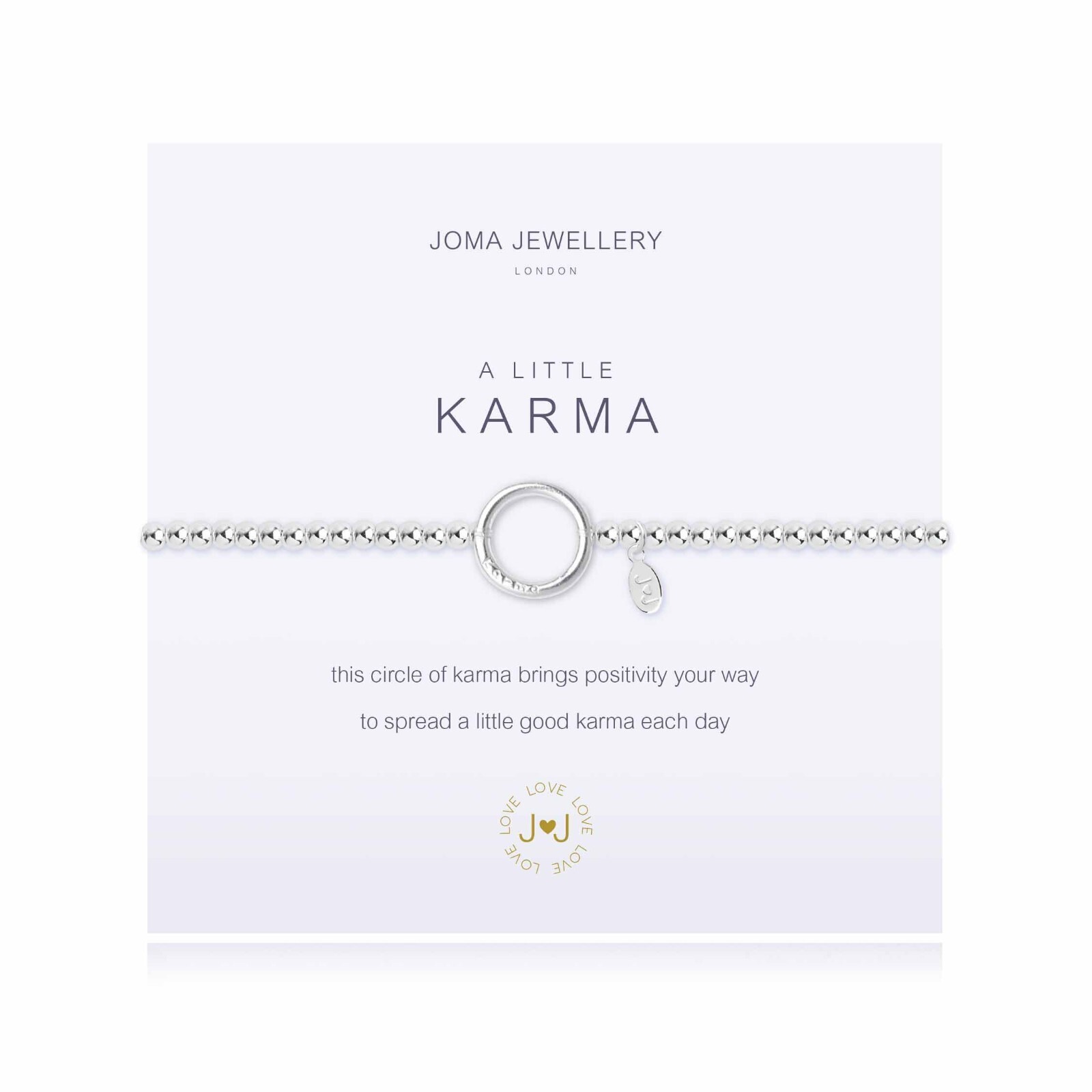 Joma Jewellery Silver Plated Beaded Bracelet A Little KARMA + Gift Bag 171