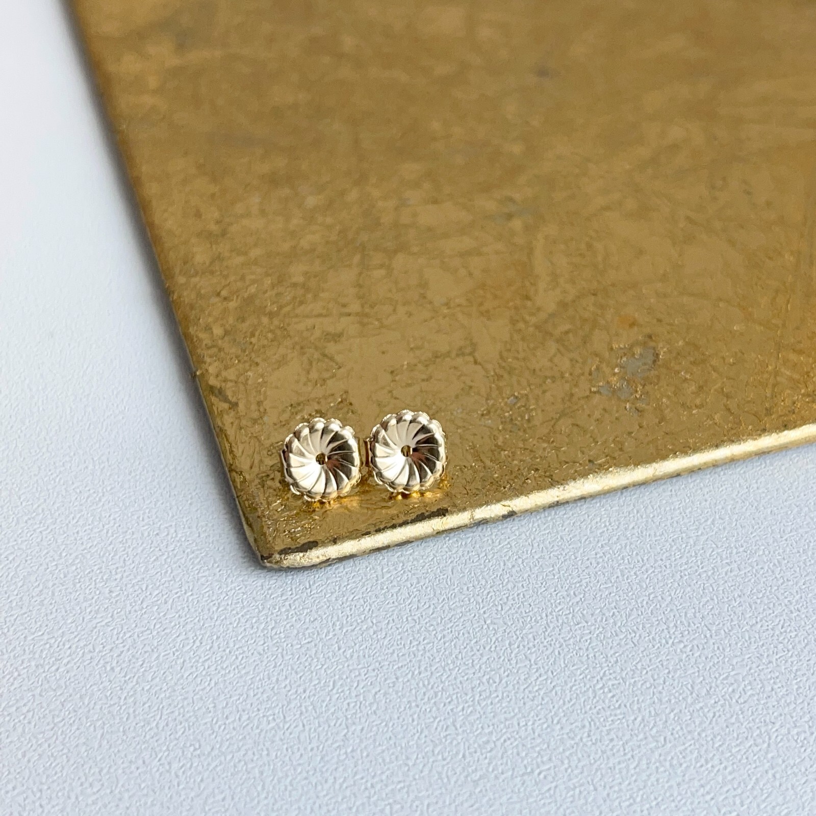14KT Yellow Gold Medium Replacement Earring Backs 7.2MM NEW Friction Butterfly