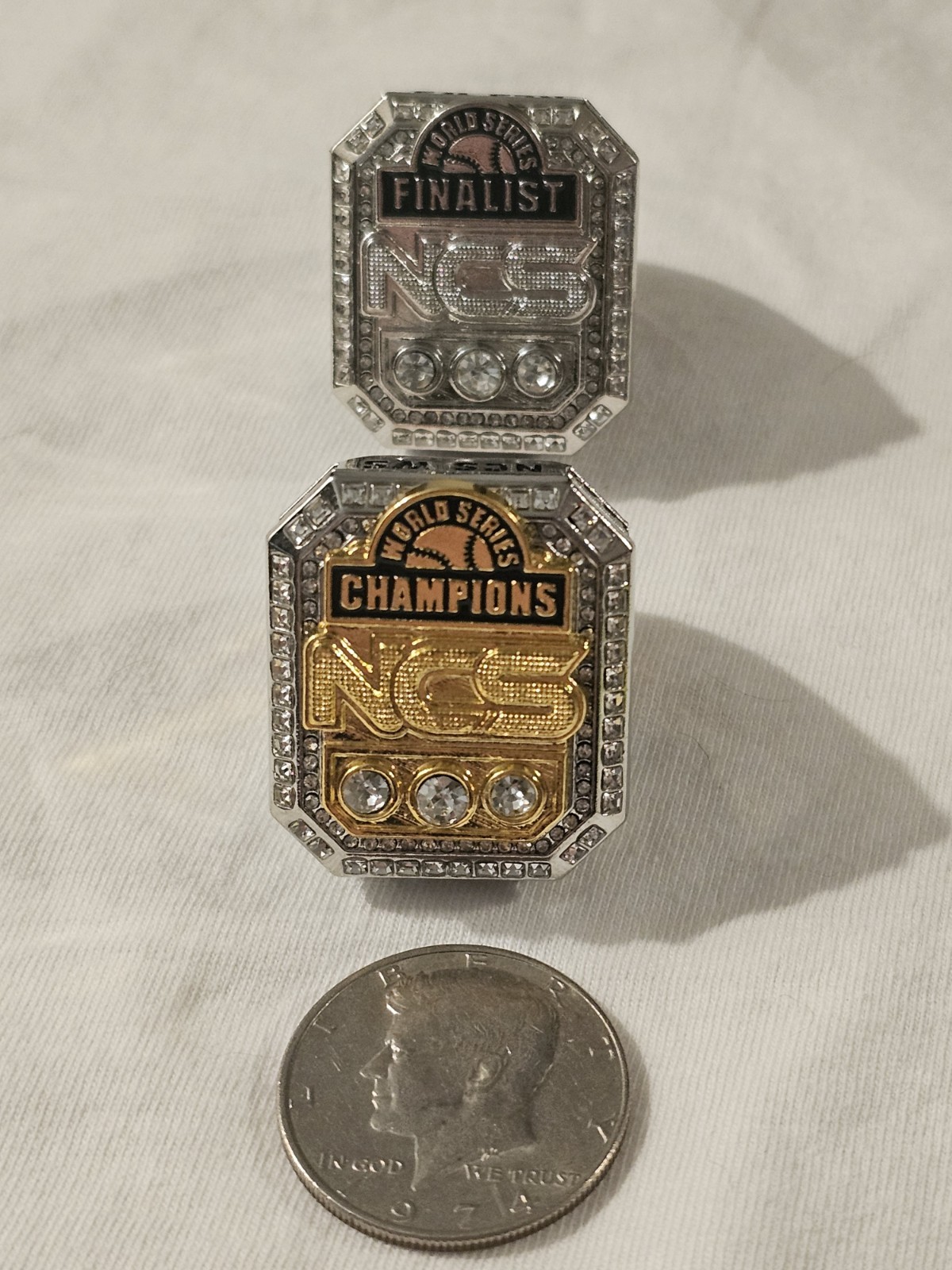 2 NCS RINGS-Size 11-One Gold Colored & One Silver Colored. See Images. Row A.