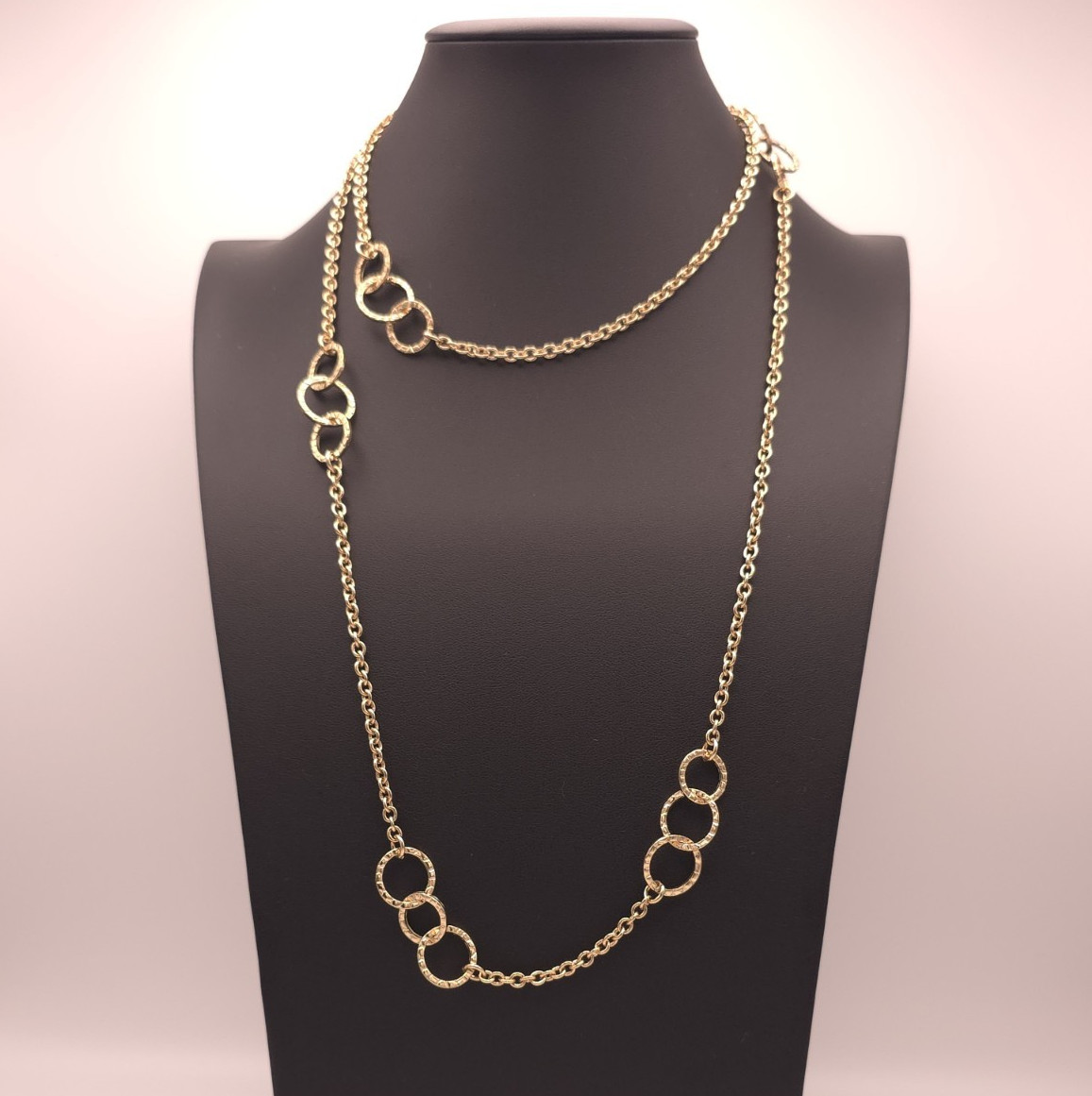 Banana Republic Gold Tone Station Circle Link Necklace