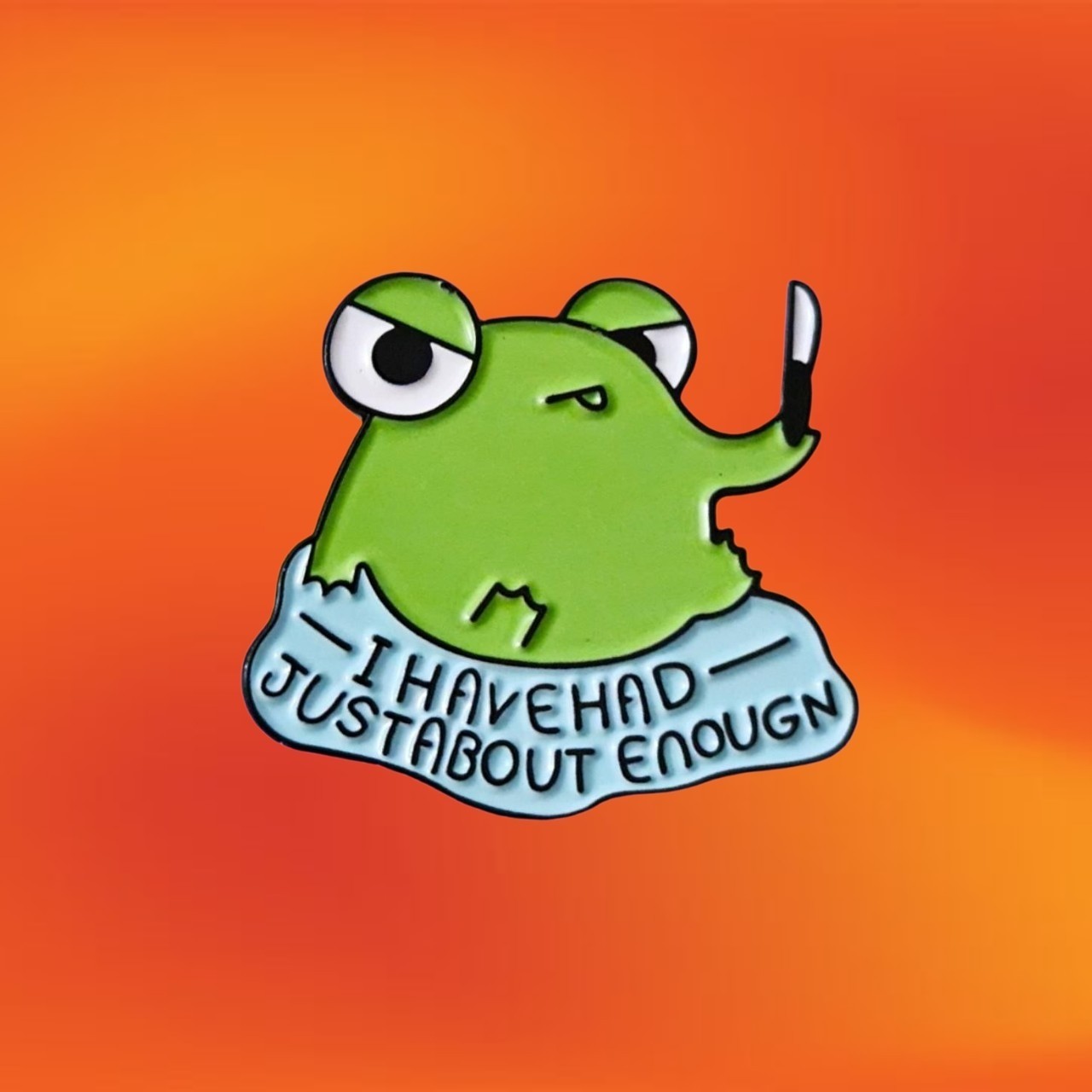 NEW Exhausted Frog With Knife Enamel Pin Brooch Badge Unique Aesthetic Badges AU