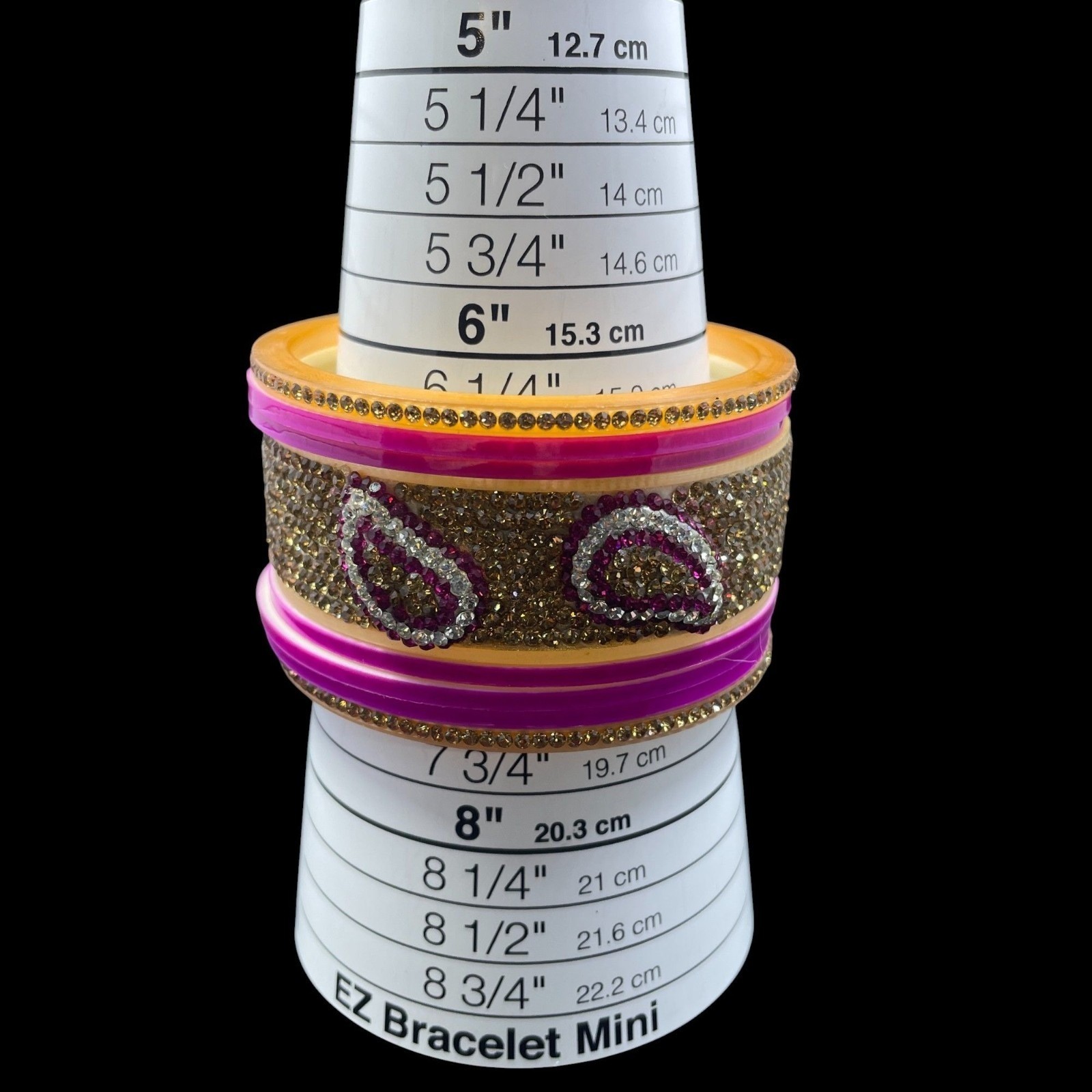 8 Piece Rhinestone Indian Bangle Set Coquette Y2K Festival Bridal Glam Stack