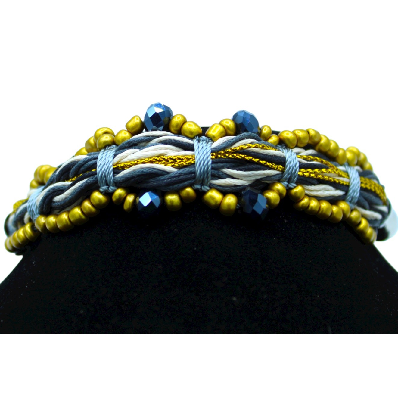 Anthropologie X Cocobelle Gold Woven Beaded Stella Slide Bracelet ~ LAST ONE