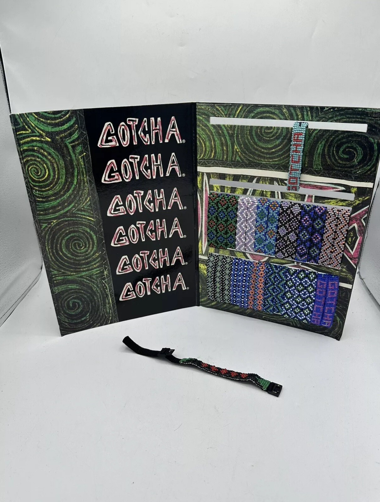 Vtg Gotcha Bracelet Adult 90s Surf Skate Braided Wrap Multi Color