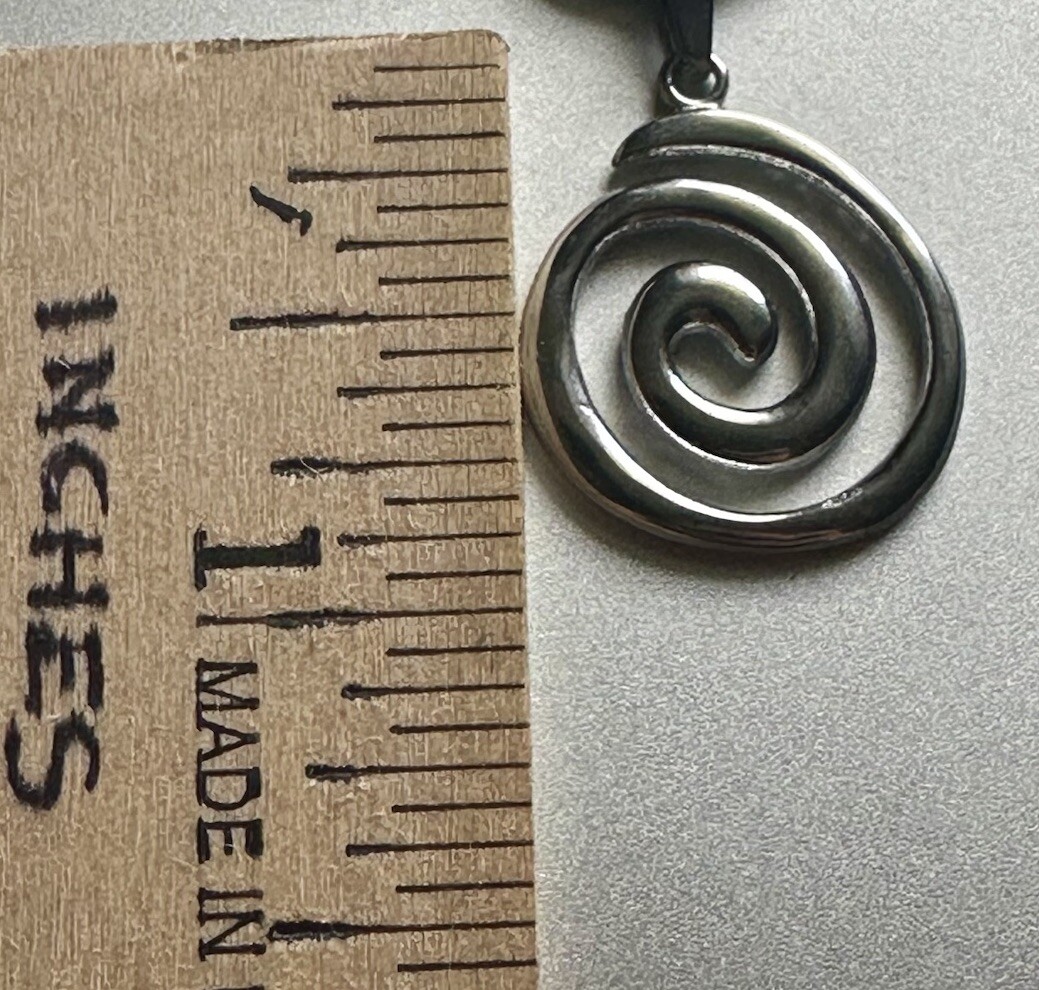 Spiral Swirl Pendant Necklace Chain Silver Unisex Women Men Brand New