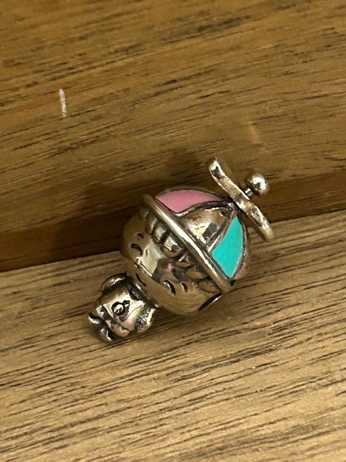 1 random s925 silver pink charm bead Unbranded