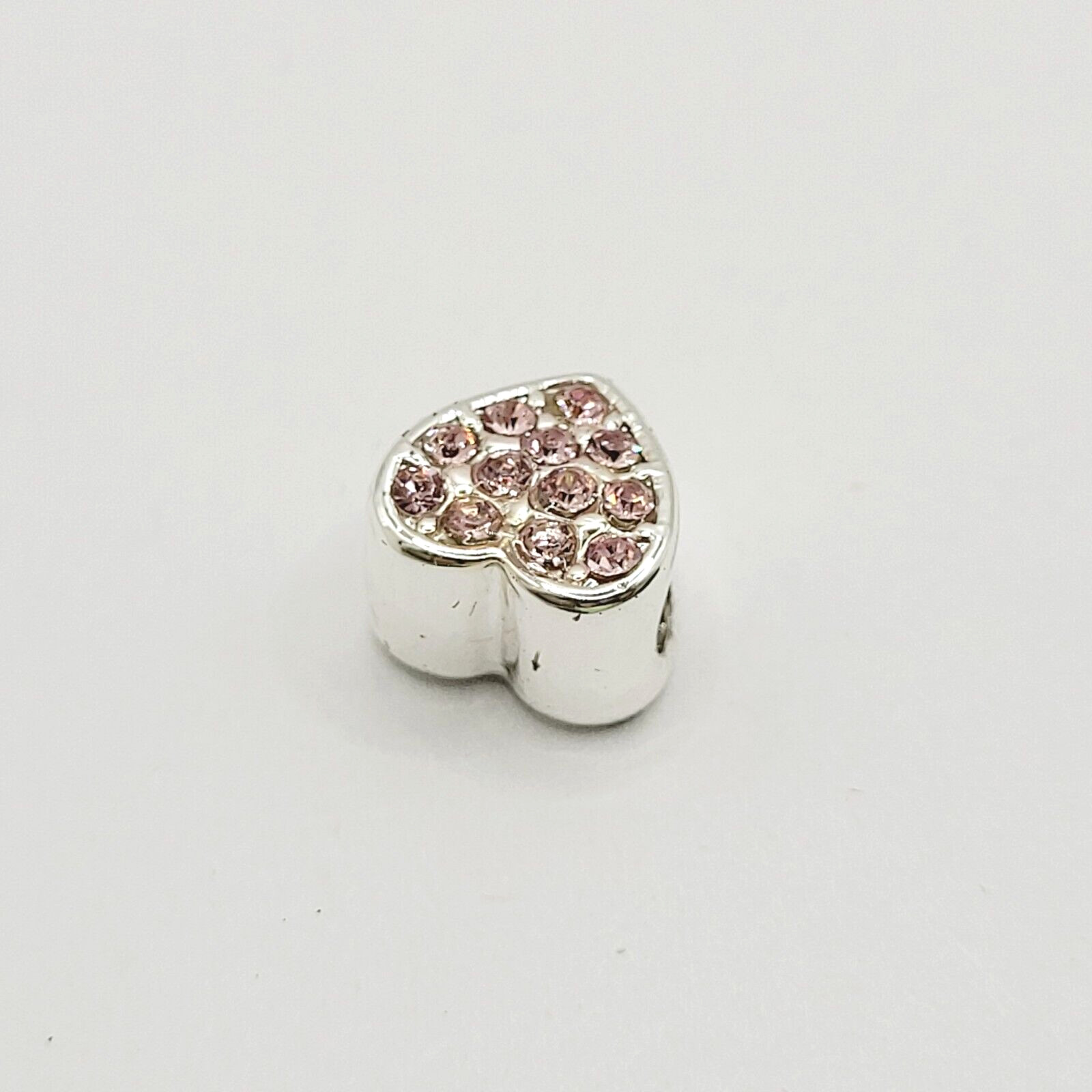 Avon Always in My Heart Pink Rhinestone Silver Tone Charm Cherished Memories