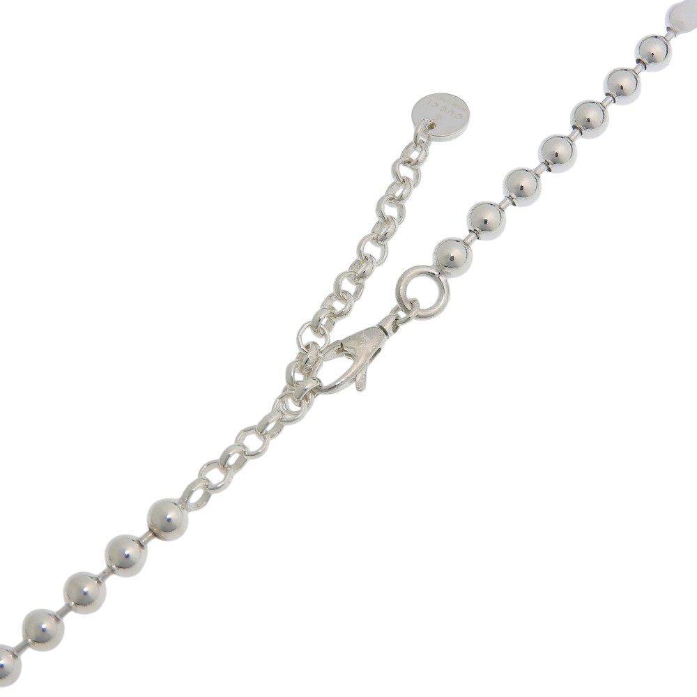 Gucci Interlocking Ball Chain Necklace Silver 925 Unisex 32.9g 50-55cm