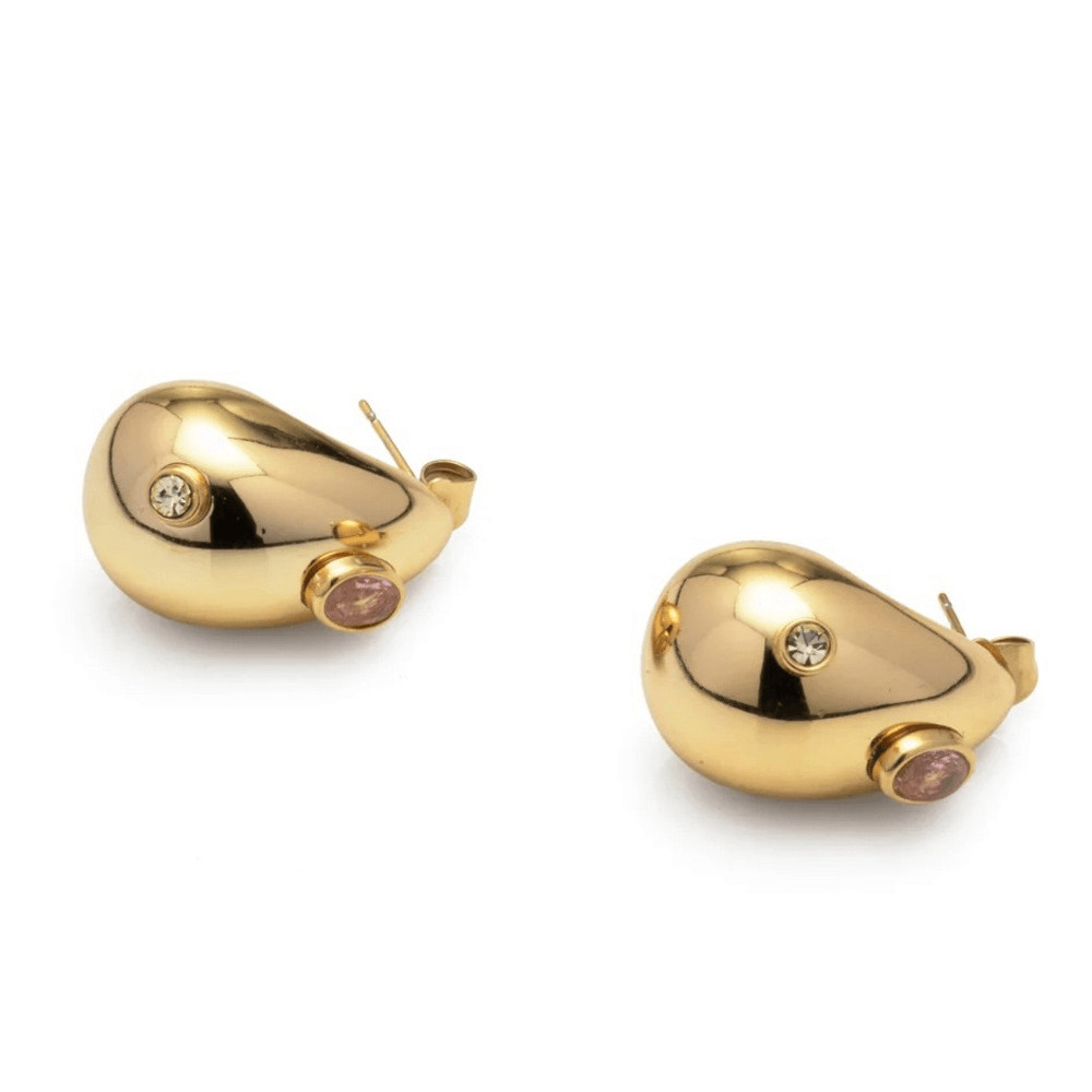 Embellished Drop Earrings by Mayamar (24k gold plated)