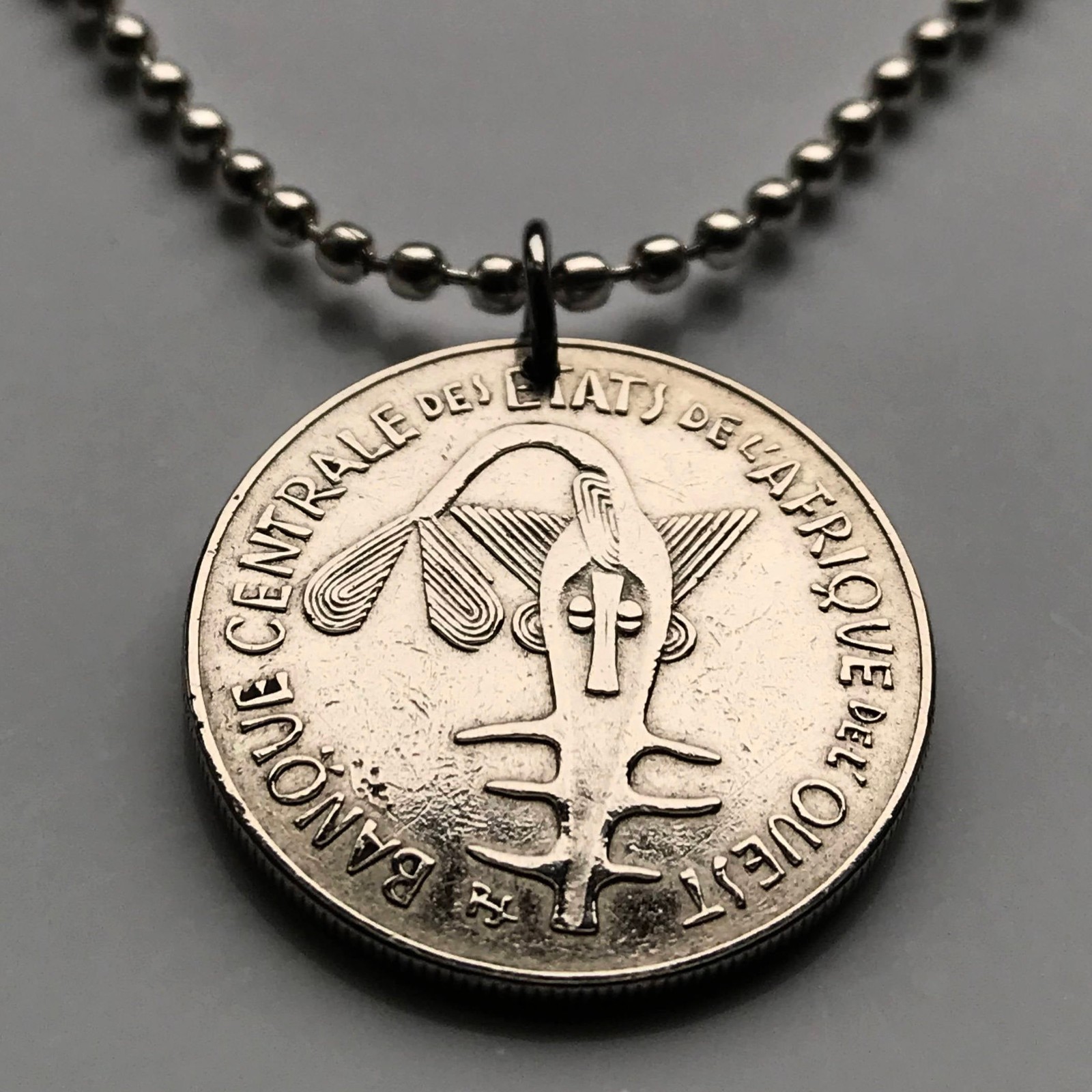 1975 West Africa 100 coin pendant sawfish Senegal Togo Niger Burkina Faso 000665
