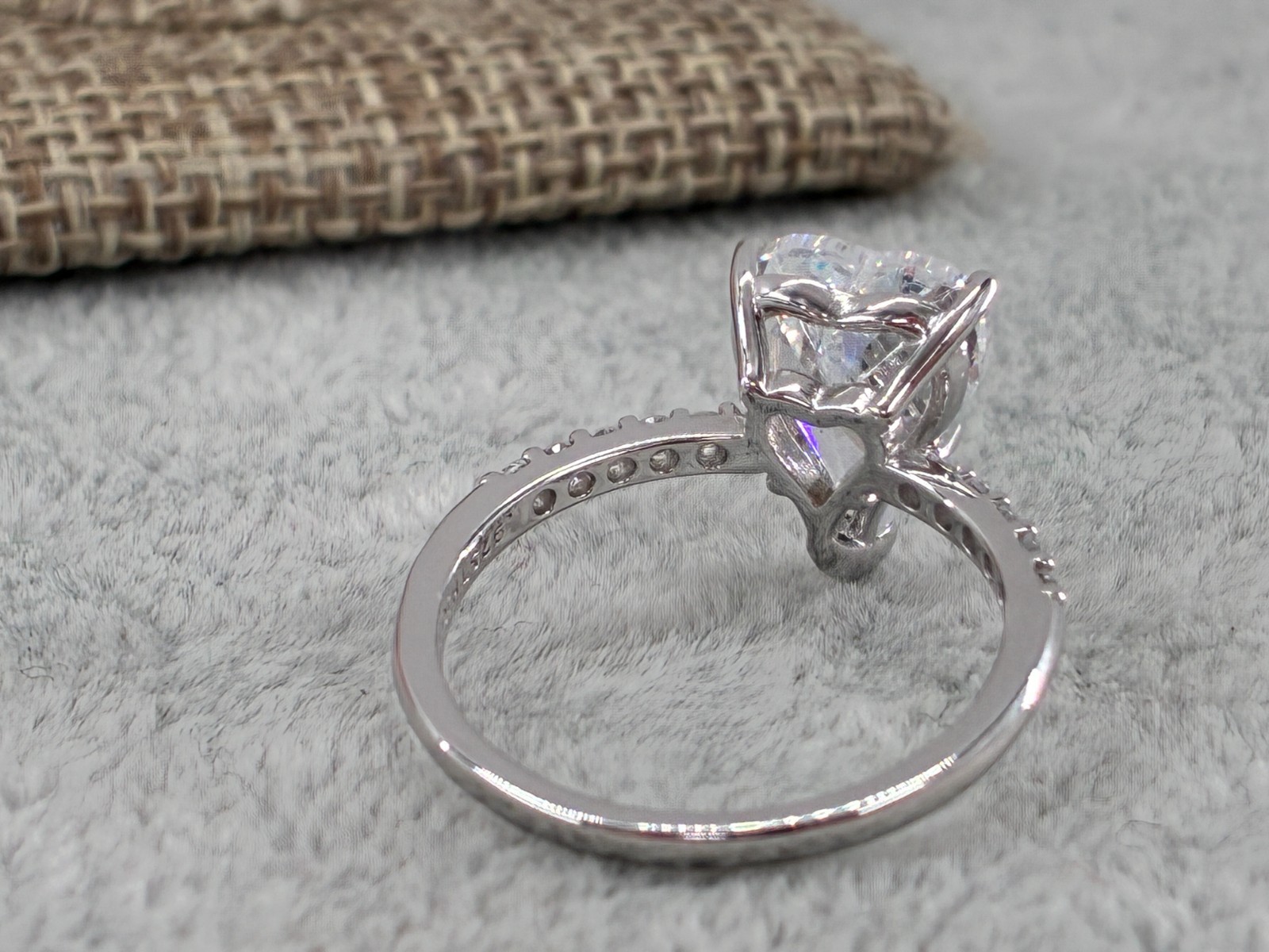 Diamonique Jennifer Miller Heart Ring Pave Stones Sterling Silver Ring Sz 7