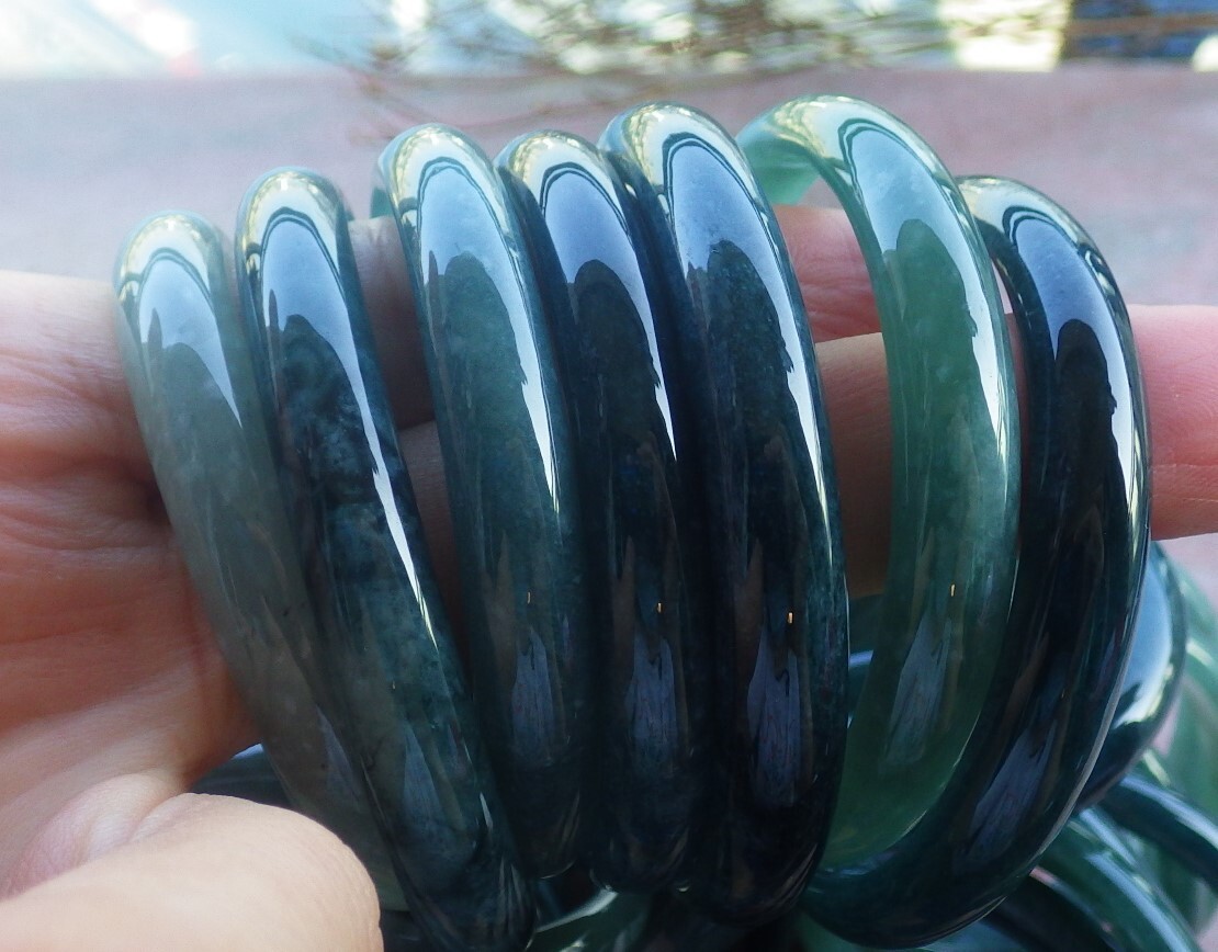1 piece Green 100% Natural A JADE Jadeite Baby Child Bangle 36-49mm 701416