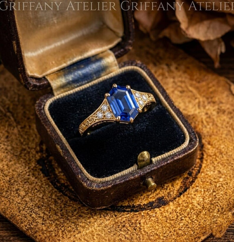 Lab Created Blue Topaz Ring, Base Metal: Brass Finish: Gold Plated, Gift