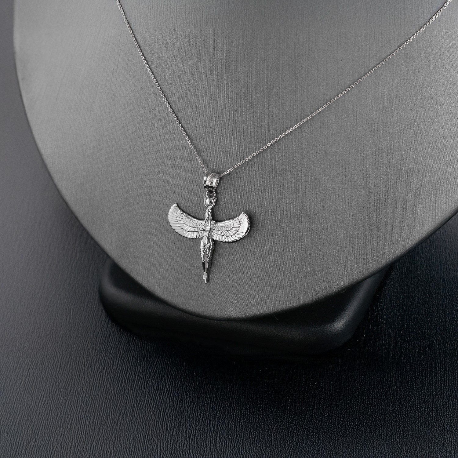 Sterling Silver Isis Egyptian Goddess Pendant Necklace