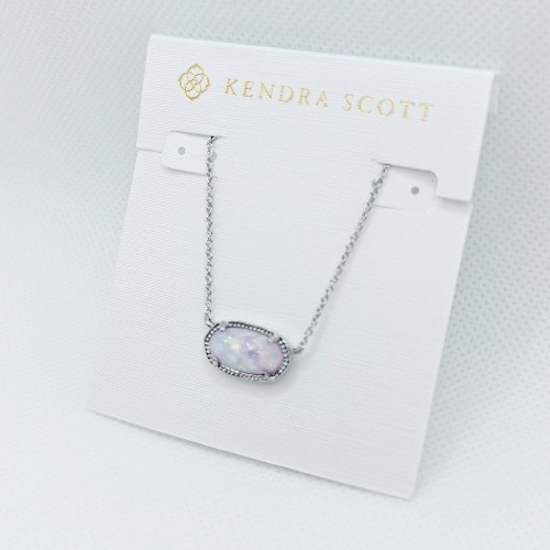 Kendra Scott Elisa Silver Pendant Necklace in Lilac Opal