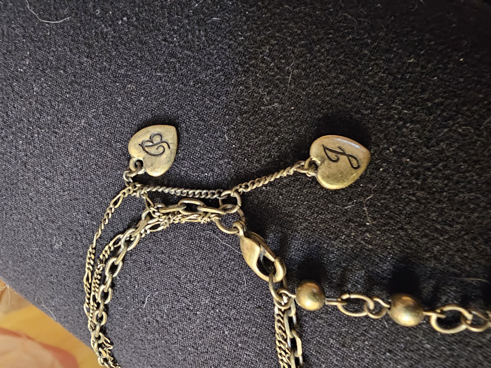 Betsey Johnson Multi Chain Leopard Heart Pendant Necklace Black Beads 17 to 19