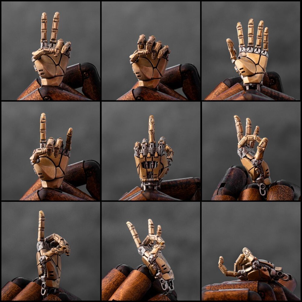 Mechanical Hand Pendant. Movable Metal Fingers. Gifts for Boyfriend