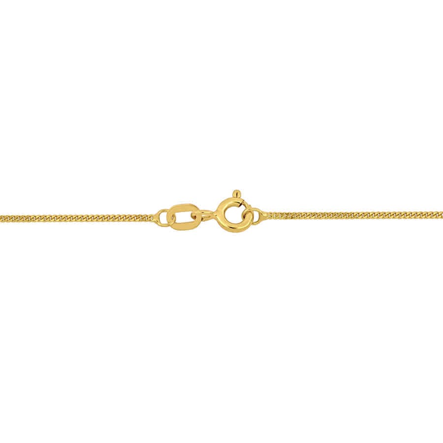 Amour 1mm Diamond Cut Flat Curb Link Chain Necklace in 14k Yellow Gold- 16 in