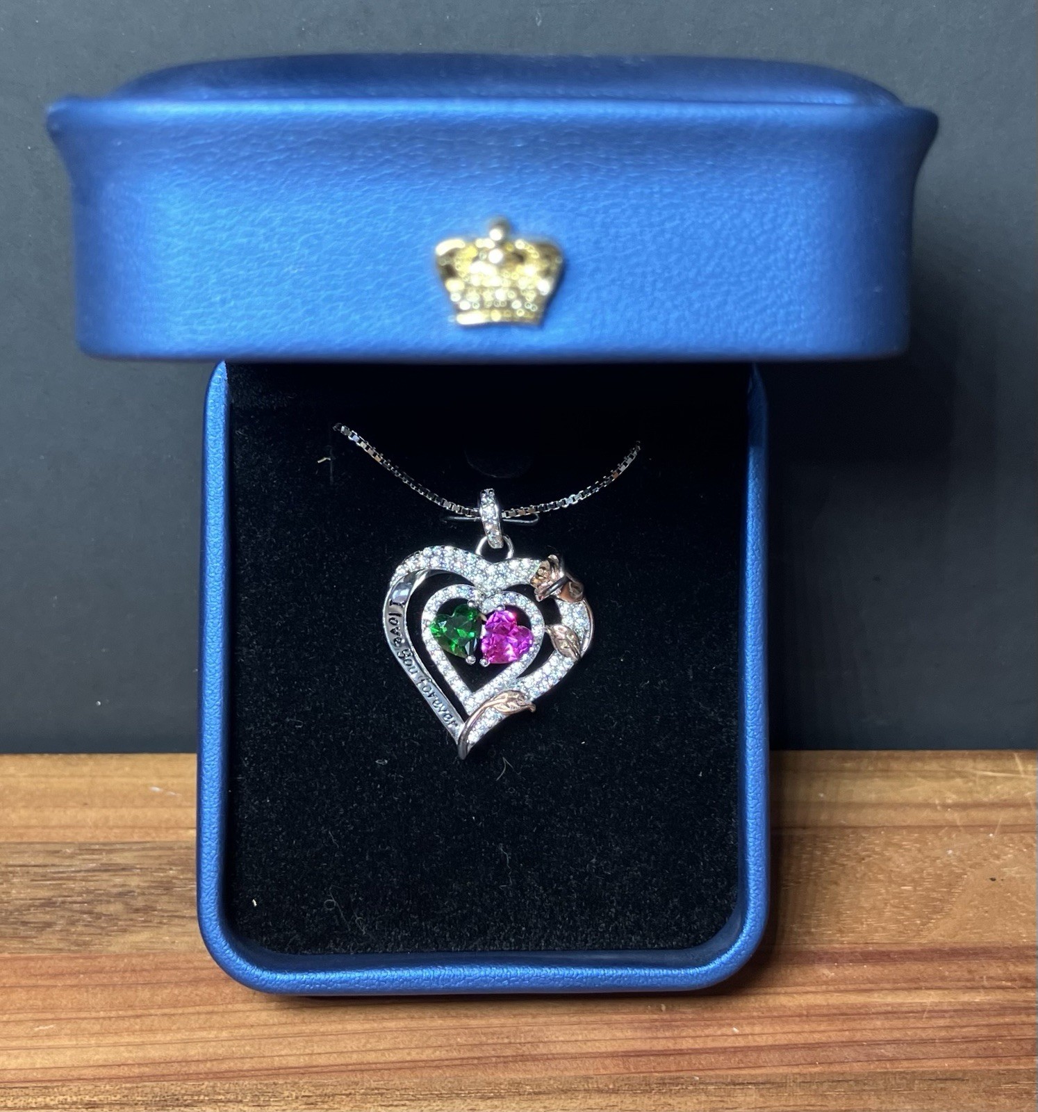 Brand New Sterling Silver Heart Pendant Necklace by IEFEL * I LOVE YOU FOREVER