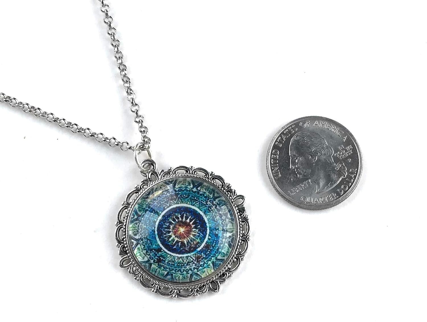 Stunning Blue Mandala Necklace – Artisan Handmade Jewelry for Special Occasions