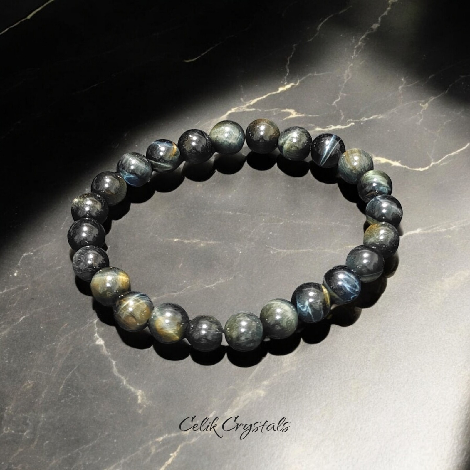 AAA Blue Tiger Eye Bracelet 8mm Natural Stones
