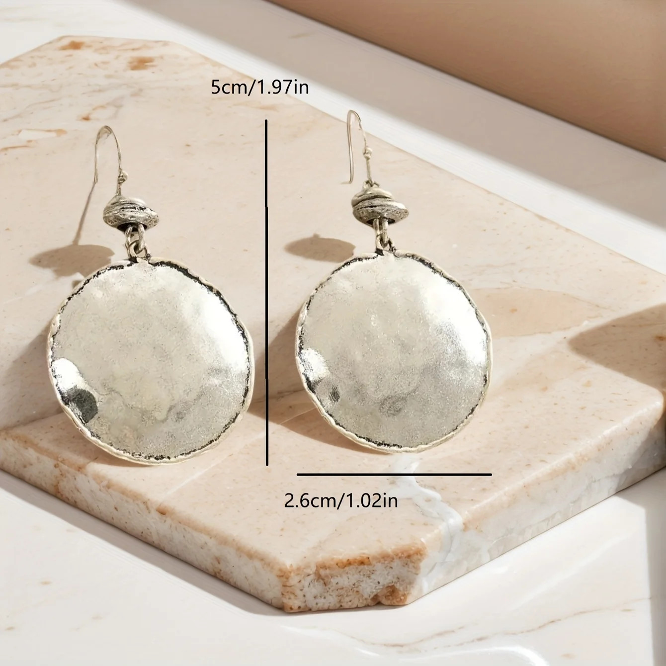 1Pair Concave Convex Geometric Disc Earrings Simple Personal Daily Party Jewelry