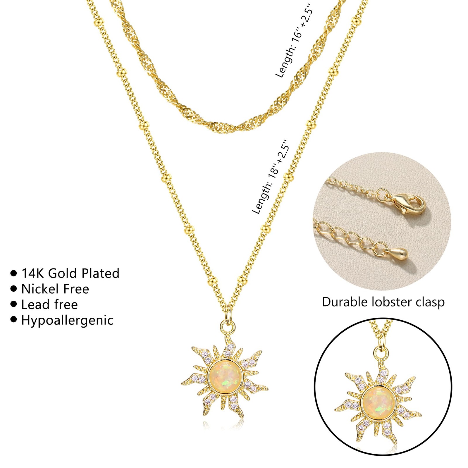 Dochais Layered Gold Chain Necklaces for Women Dainty Choker Charm Necklace S…