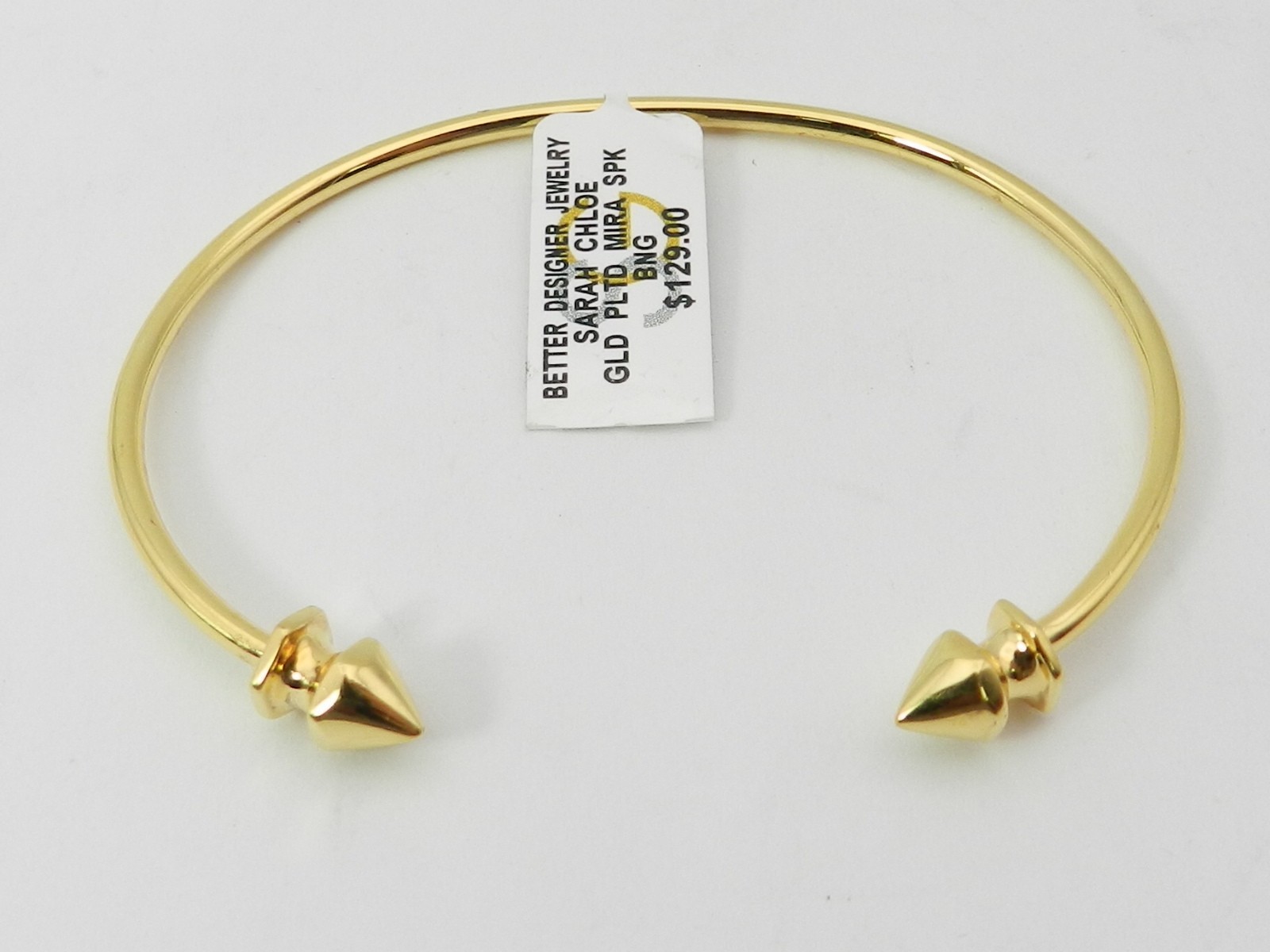 Sarah Chloe Polished Cuff Bangle Bracelet 18K Gold over Sterling Silver