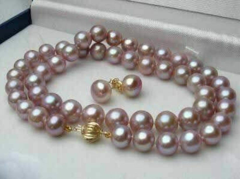 18 Inch Long 7-8mm Real Natural 5 Color Cultured Pearl Necklace Earrings