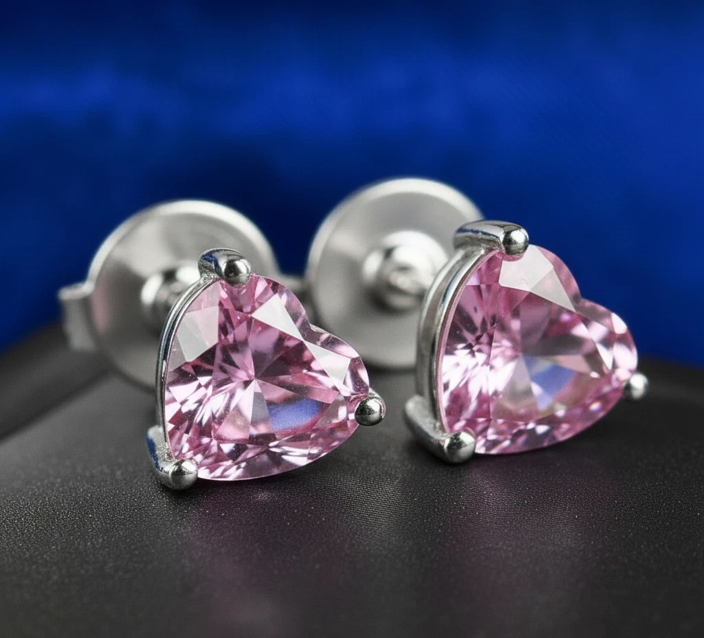 1.50 Ct Simulated Heart Diamond Solitaire Stud Earrings 14K White Gold Plated