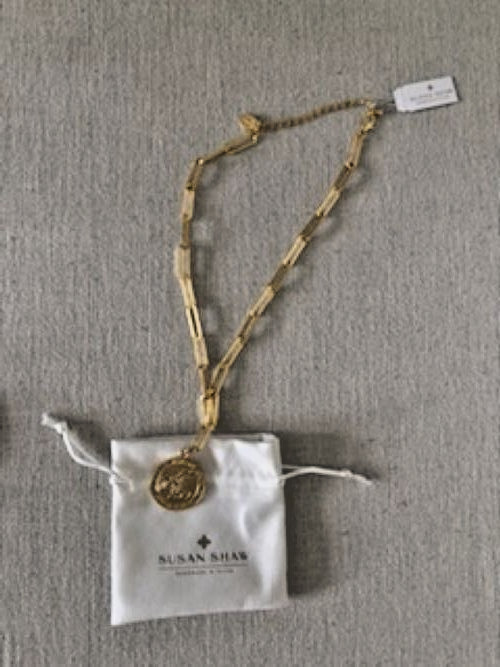 New Susan Shaw USA 250 Gold Paperclip Necklace 10″ Chain
