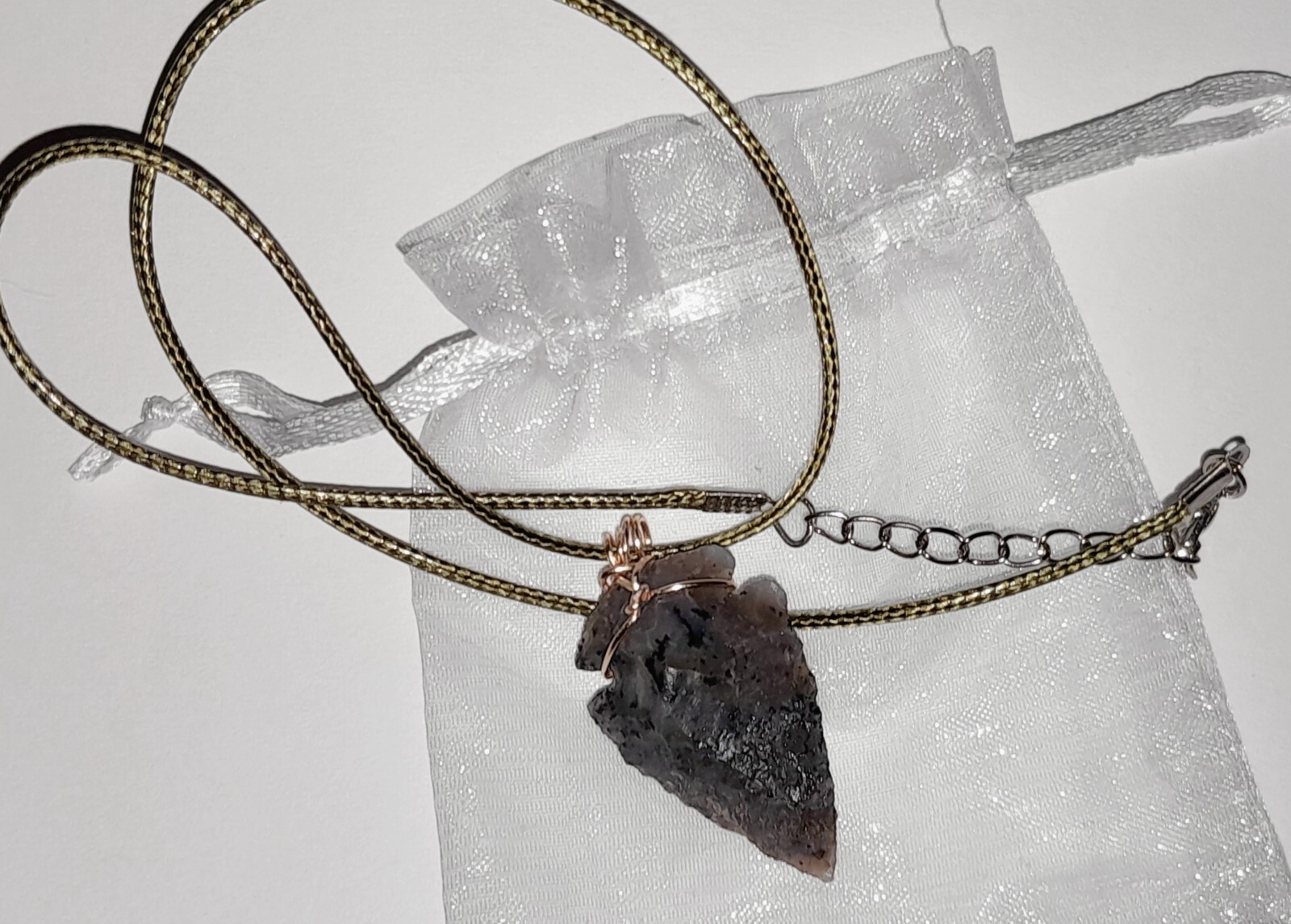 Hand Knapped natural stone Arrowhead pendants necklaces heritage warriors