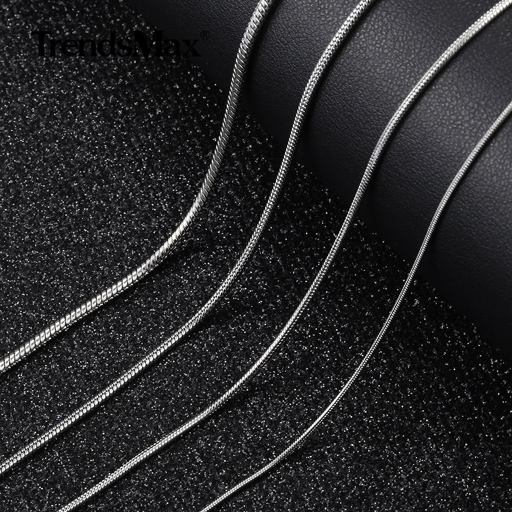 0.9mm-2.0mm Silver/Gold Plated Stainless Steel Herringbone Snake Chain Necklace