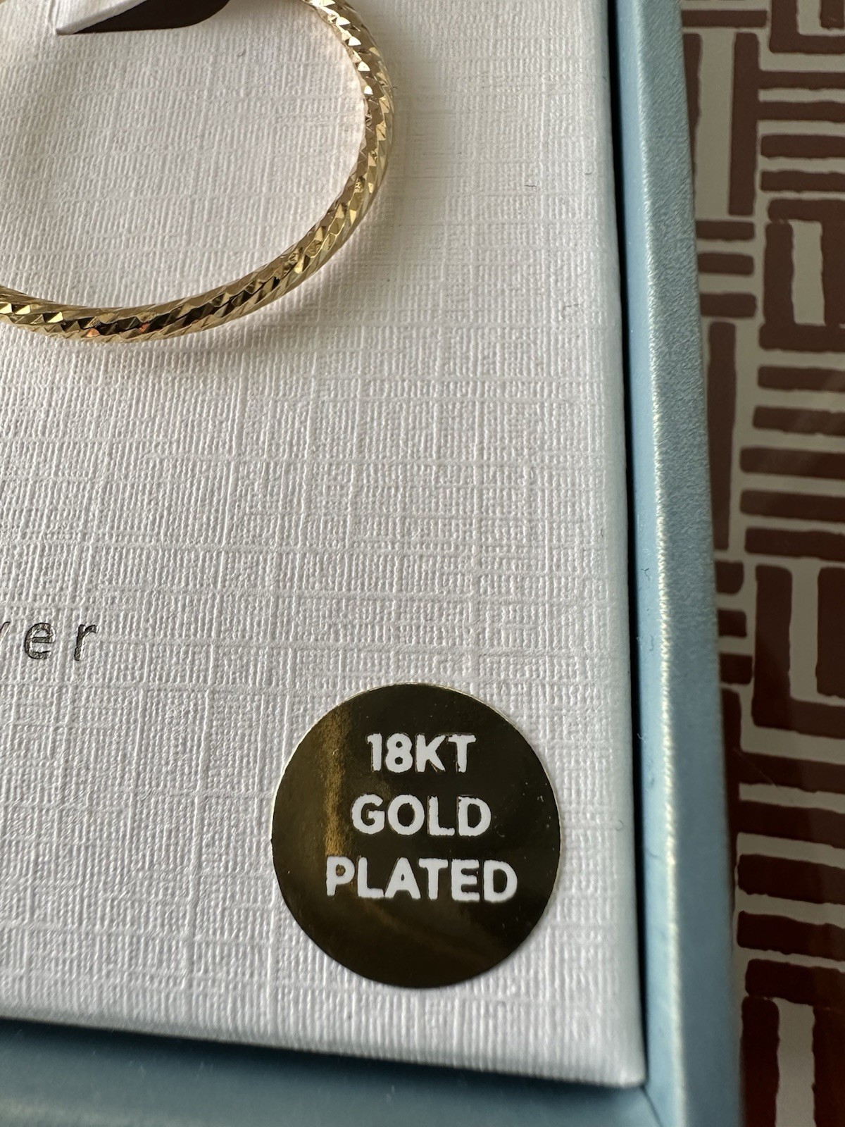 Earing 18 Kt Gold Plated Sterling Silver Made In Italy ￼￼