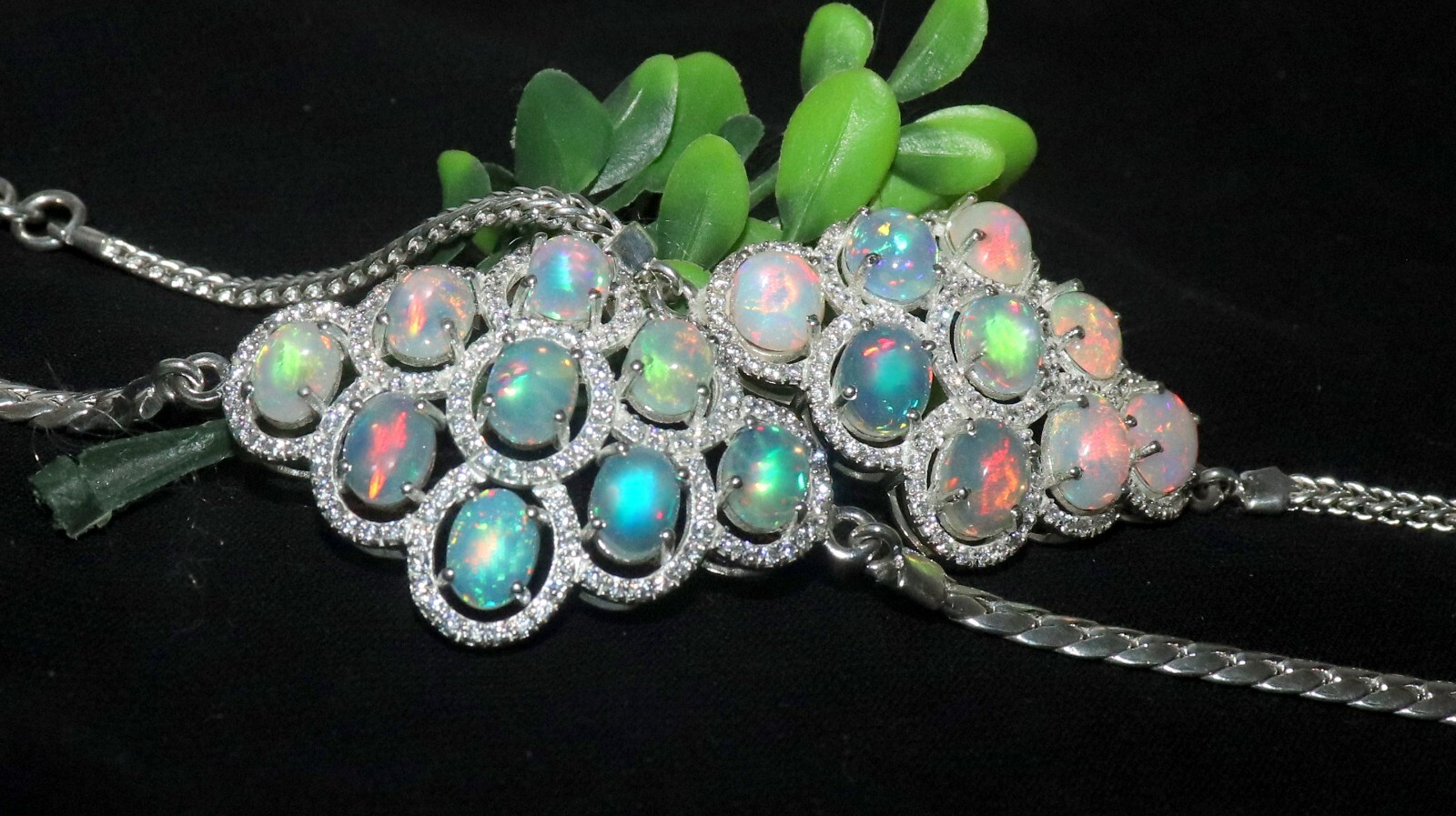 genuine Ethiopian fire opal bracelet with sterling silver dainty opal bracelet