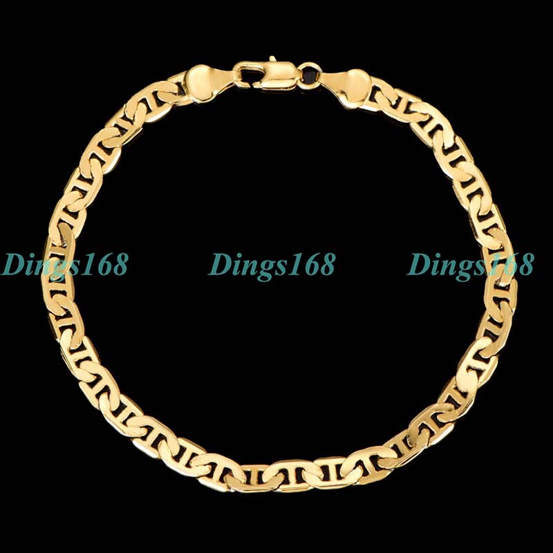 Real 18K Gold Filled Tarnish-Free Mariner Link Anchor Chain Ankle Bracelet P081A