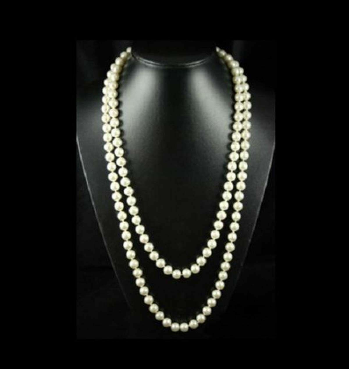 8/10mm South Sea White Shell Pearl Round Beads Necklace Long 24/36/50 Inches