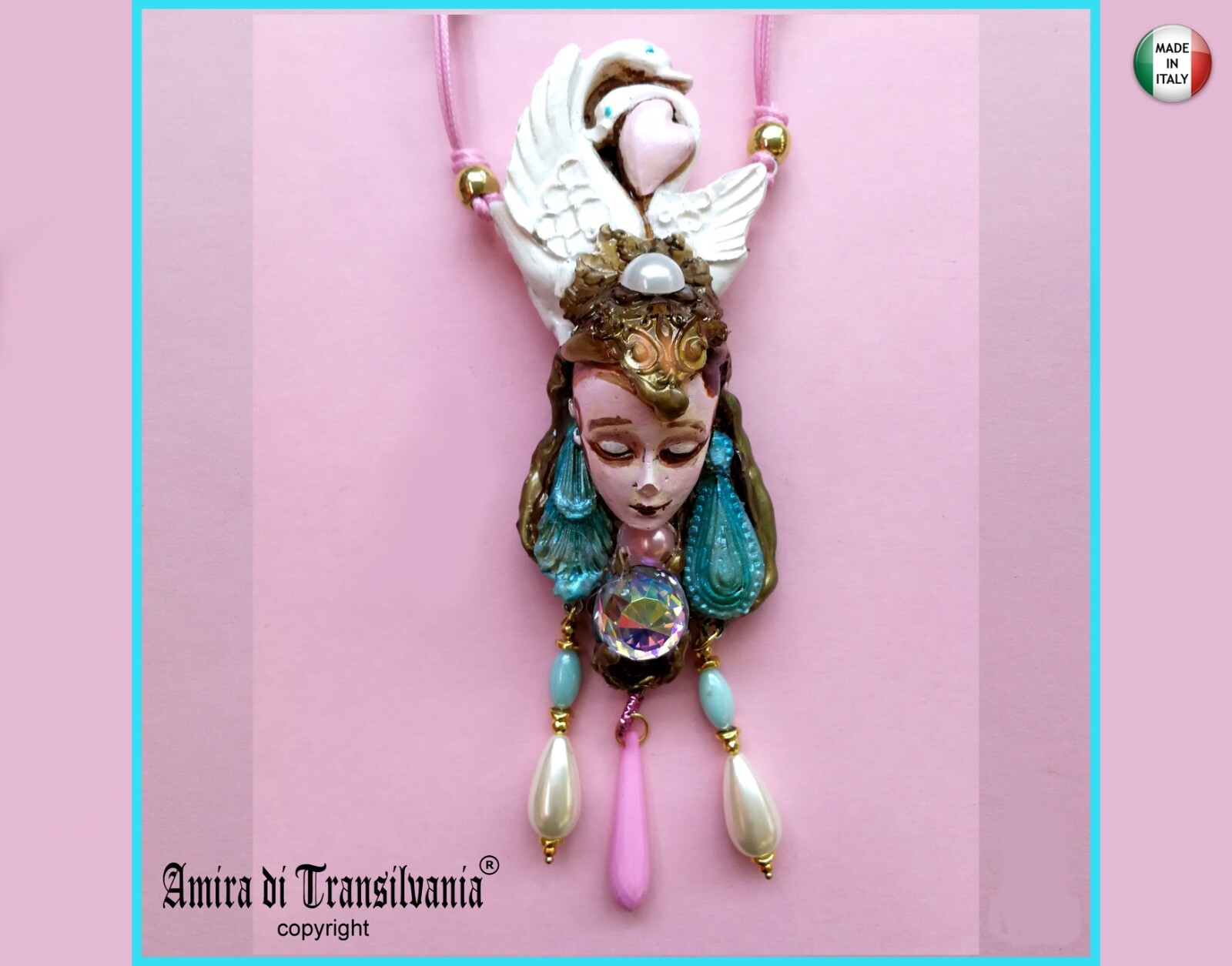Luxury Necklace Magic Pendant Jewelry Beauty Sleeping Art Deco Swan Belle Epoque