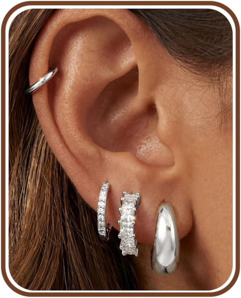 14K Gold Plated Chunky Hoop Earrings for Women Hypoallergenic – 4 Pairs Non Tarn