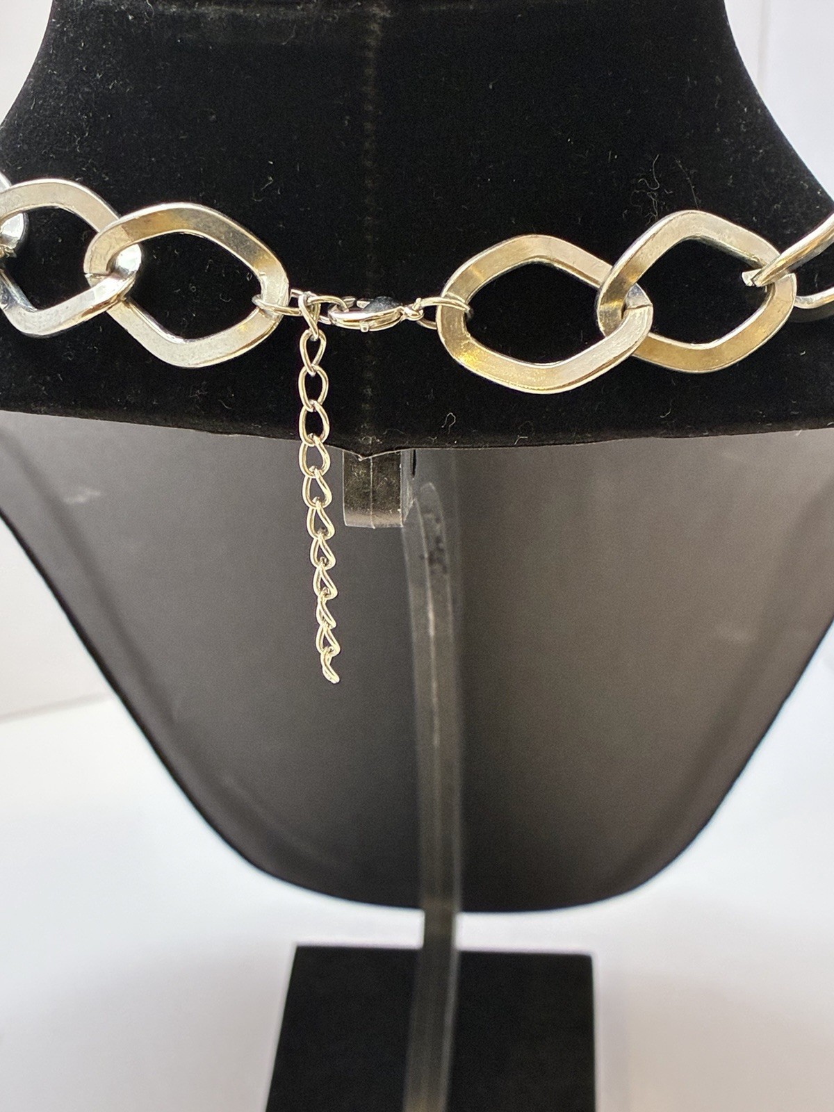 Vintage Multi Strand Braided Panther Mesh Statement Necklace Silvertone 24″