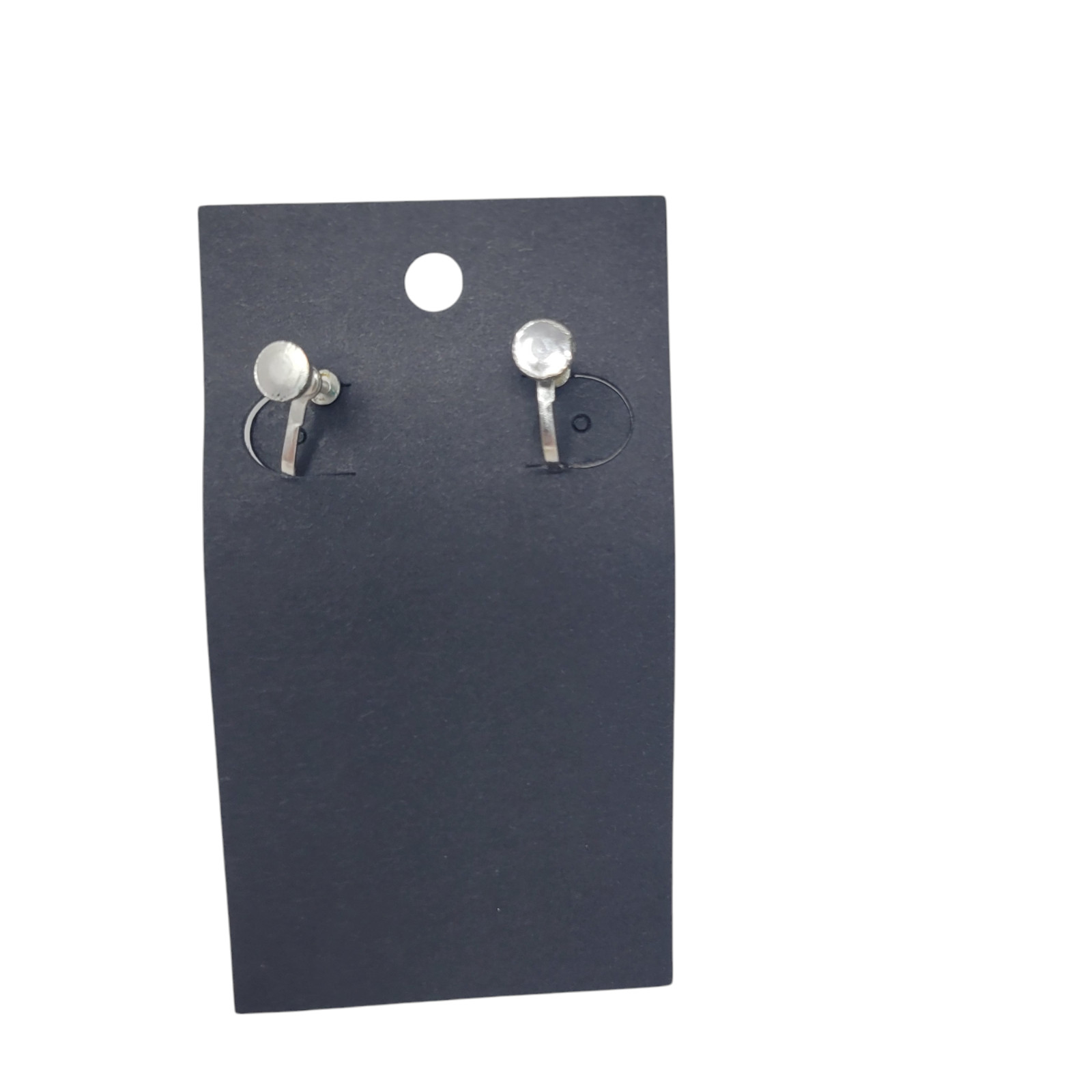 NEW Pair Of Silver Tone Clip On Earrings Sphere with Fish Charm Approx. 1.5″ L