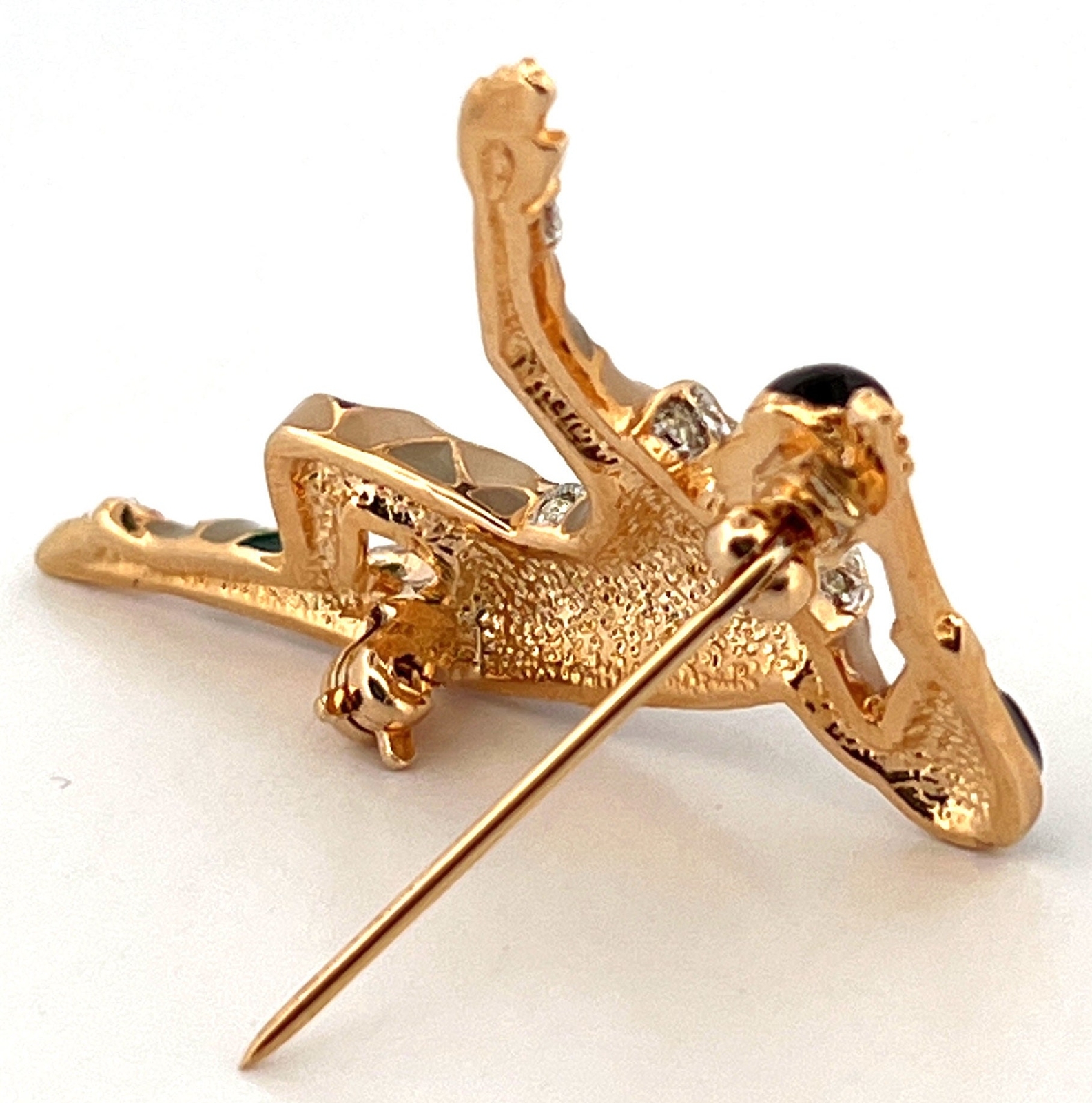 Dancing Harlequin Brooch Gold Plated Metal Alloys With Enamel & Czech Crystals