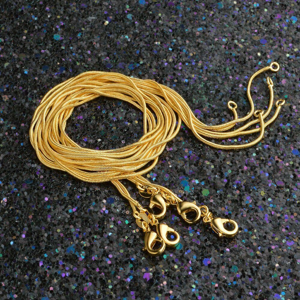 Men &Women’s 18K Yellow Gold Filled 20 inch 2 mm wide Round Snake Chain Necklace