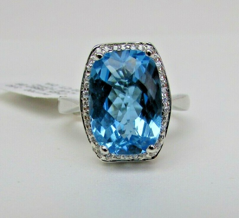 Allison Reed Silver Tone Blue Topaz Ring Size 6.5 (O45 1682 06) NEW