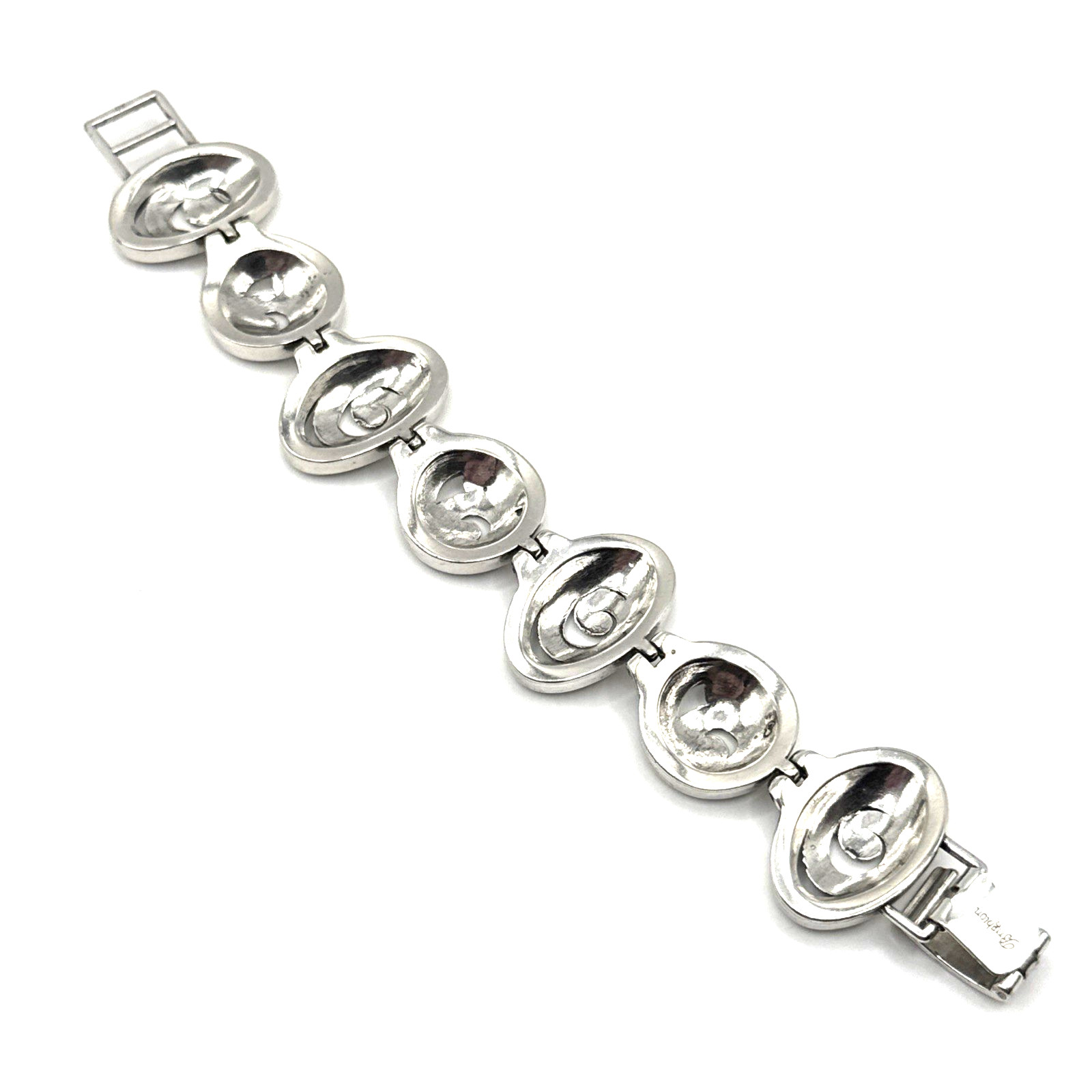 Brighton Contempo Chunky Spirals Linked Silver Bracelet 7.5 Inches