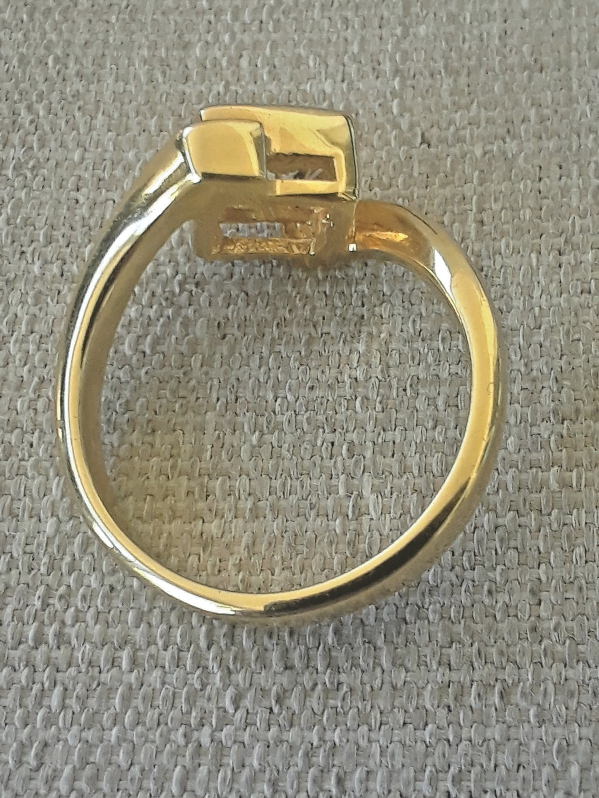 6mm Princess-Cut Square Cubic Zirconia Gold tone 925 Ring, Size 18.3mm/About 8