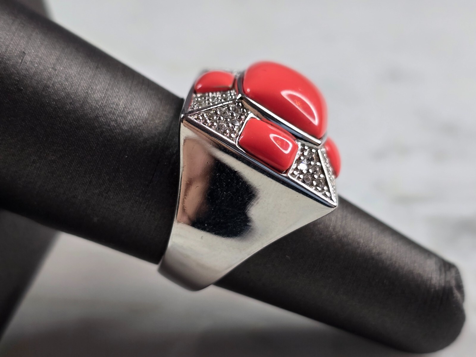 Womens Vintage Estate Sterling Silver Modernist Ring 12.0g E1882