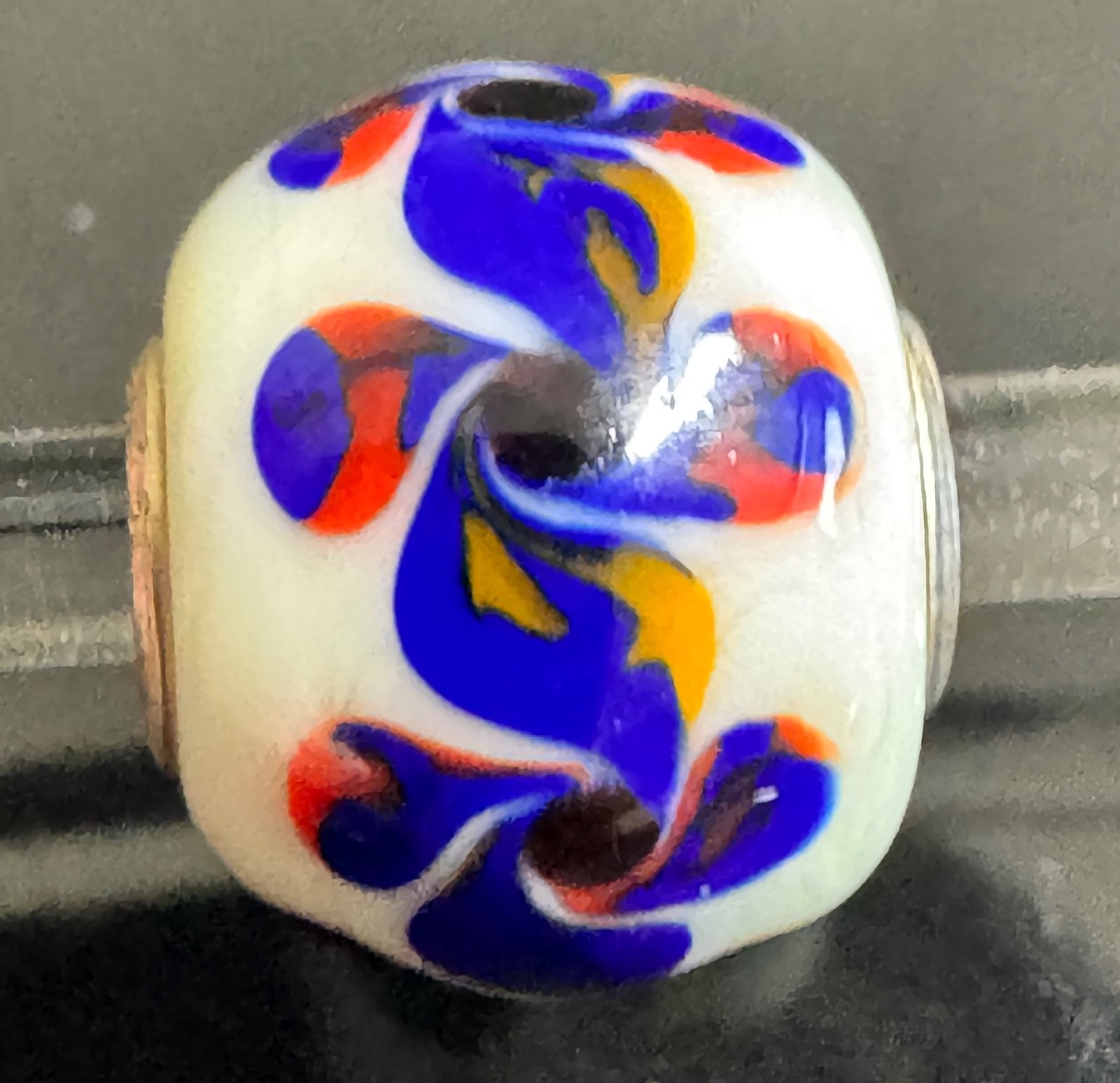 Trollbeads WHITE Base MINI BARREL BEAD